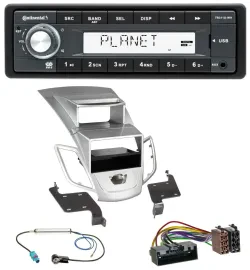 Continental USB MP3 AUX 1DIN Autoradio für Ford Fiesta Display 10-17 silber