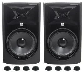 (2) JBL 308P MkII 8" 2-Way Powered Studio Reference Monitors+Isolation Feet Pads