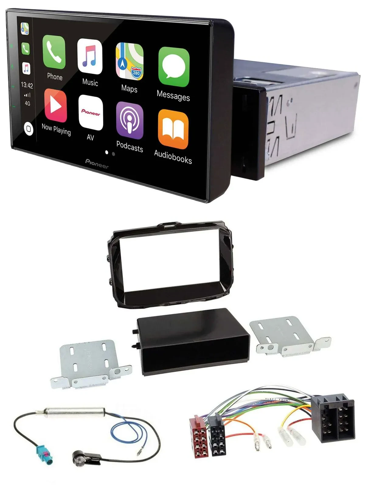 Pioneer Bluetooth MP3 DAB USB Autoradio für Alfa Giulietta ab 2013 ISO piano-sch