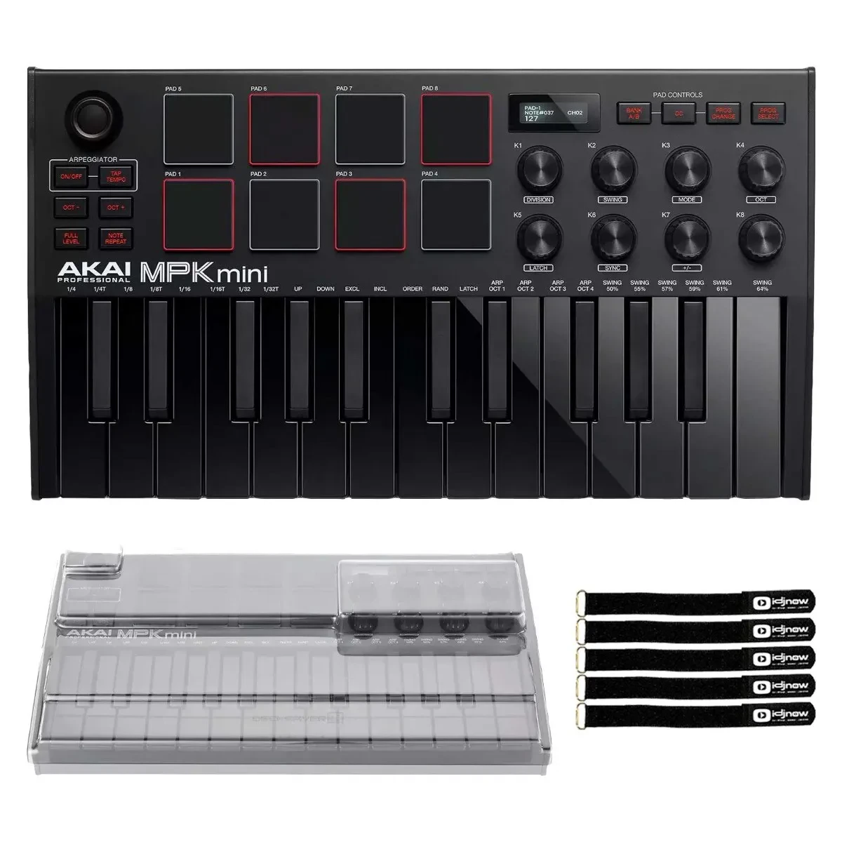 Akai Professional MPK Mini MK3 Keyboard Controller in Black w Decksaver Cover