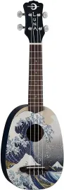 Luna Model Great Wave Graphic Soprano Size Pineapple Shape Ukulele with Gig Bag