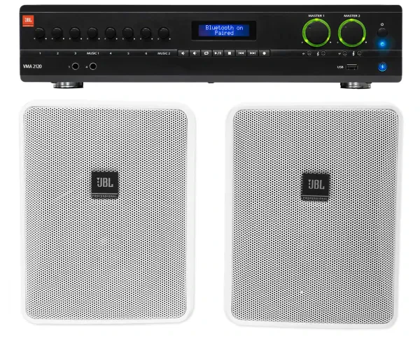 Настенная акустика JBL Control 25-1 White с усилителем (пара)