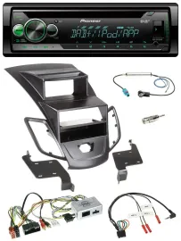 Автомагнитола для Ford Fiesta (2010–2017) Pioneer USB, MP3, DAB, CD, дисплей, поддержка управления на руле, черный