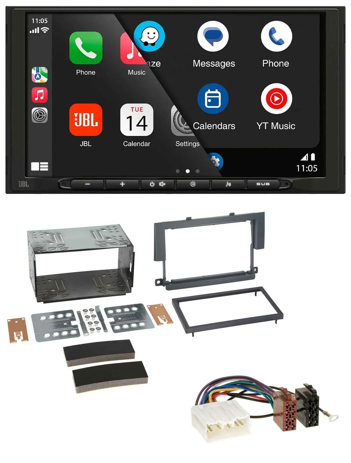 JBL USB 2DIN MP3 Bluetooth AUX Autoradio für Mitsubishi Colt 2004-2009