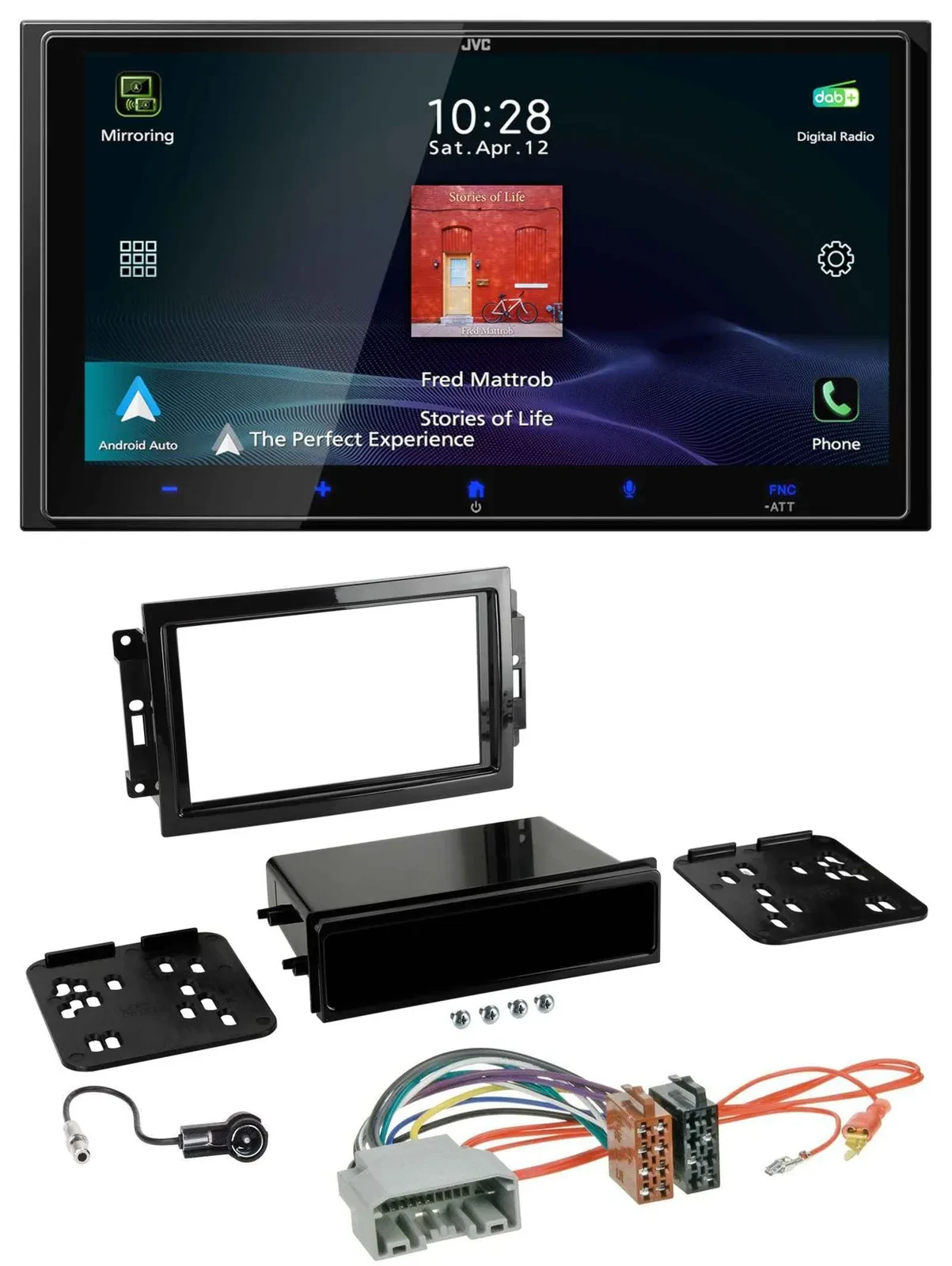 JVC USB Bluetooth 2DIN DAB MP3 Autoradio für Chrysler 300C Dodge Caliber Jeep Co