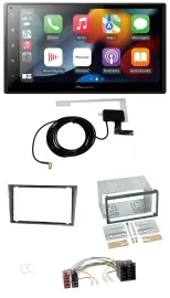 Pioneer MP3 USB Bluetooth DAB 2DIN Autoradio für Opel Corsa C ISO 2000-2004 alum