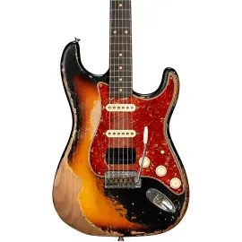 Fender CS 62 Color Over Color Stratocaster Relic Guitar Master Built Blk/Brst