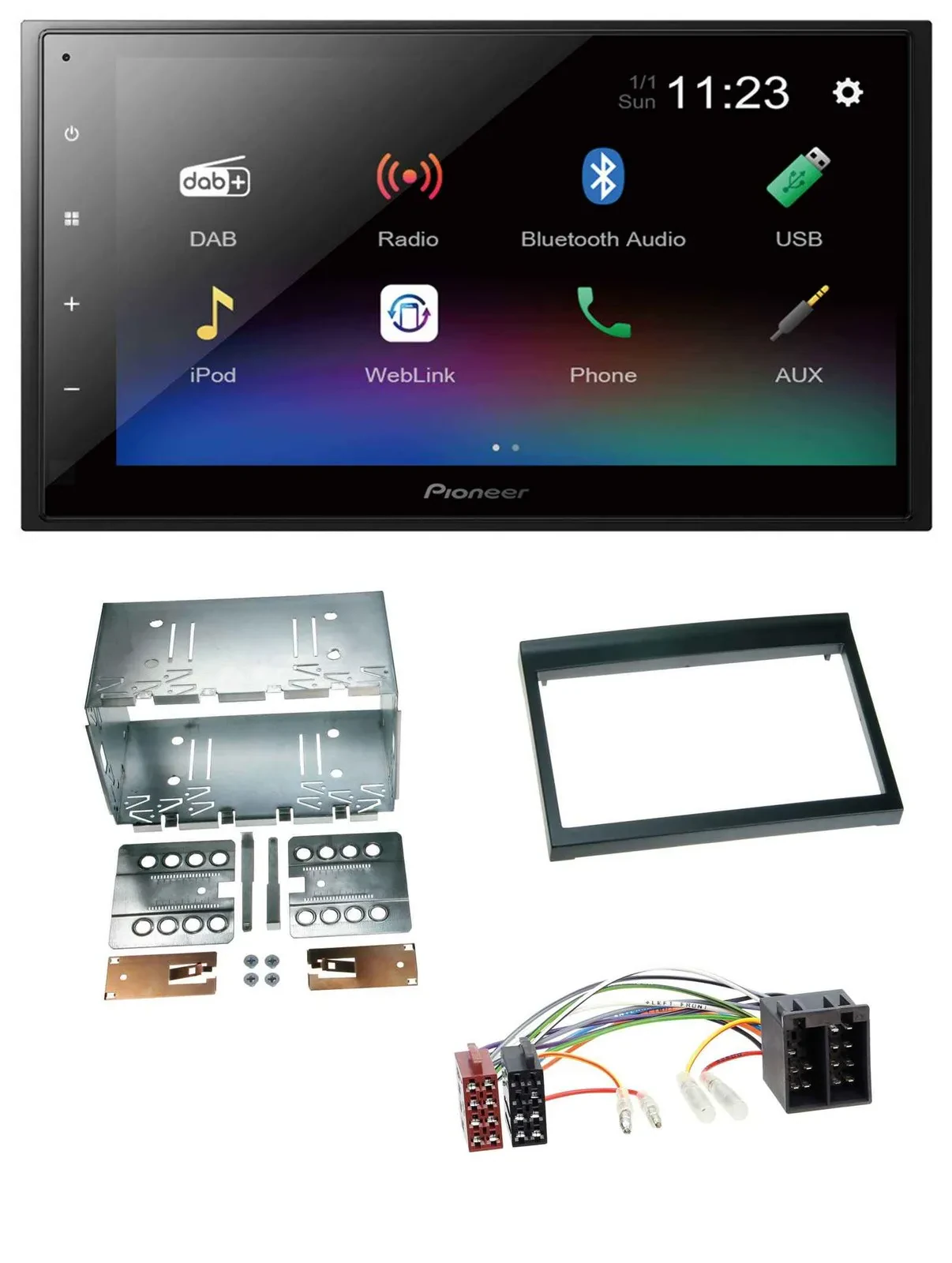 Автомагнитола для Porsche Boxster 1996–2004 Pioneer 2DIN, USB, Bluetooth, DAB, MP3