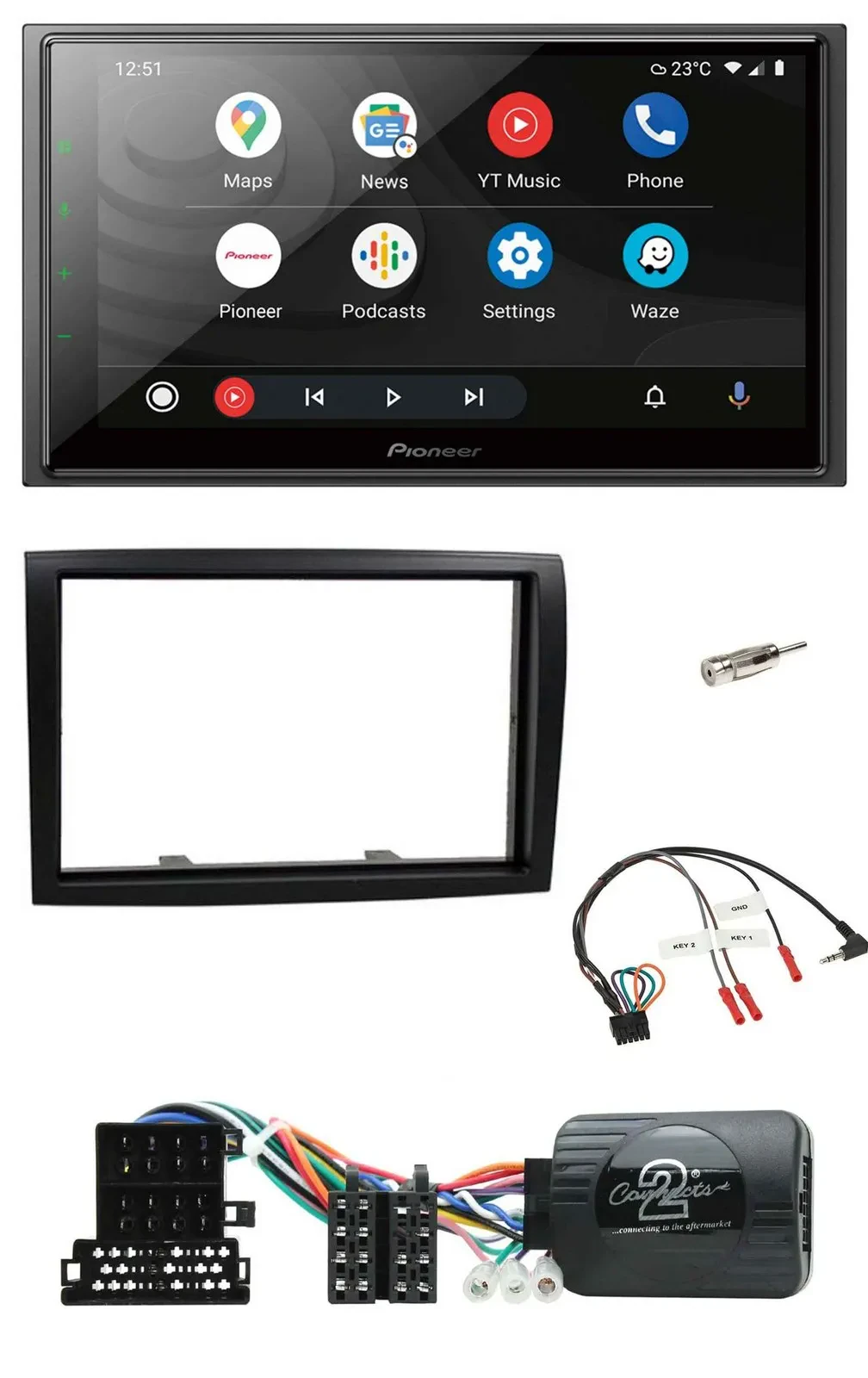 Pioneer USB 2DIN DAB Lenkrad Bluetooth Autoradio für Citroen Jumper 2008-2011