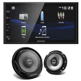 Автомагнитола Kenwood DMX129BT + KFC-1666S 6.5" коаксиальные колонки (набор)