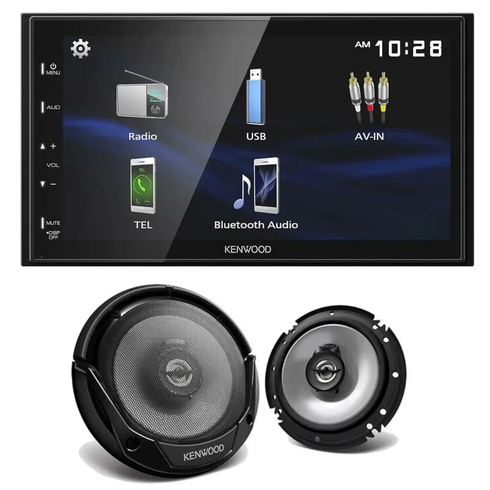 Автомагнитола Kenwood DMX129BT + KFC-1666S 6.5" коаксиальные колонки (набор)