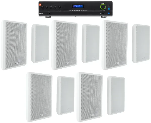 Настенная акустика JBL Rock Slim 70W White с усилителем (10 штук)
