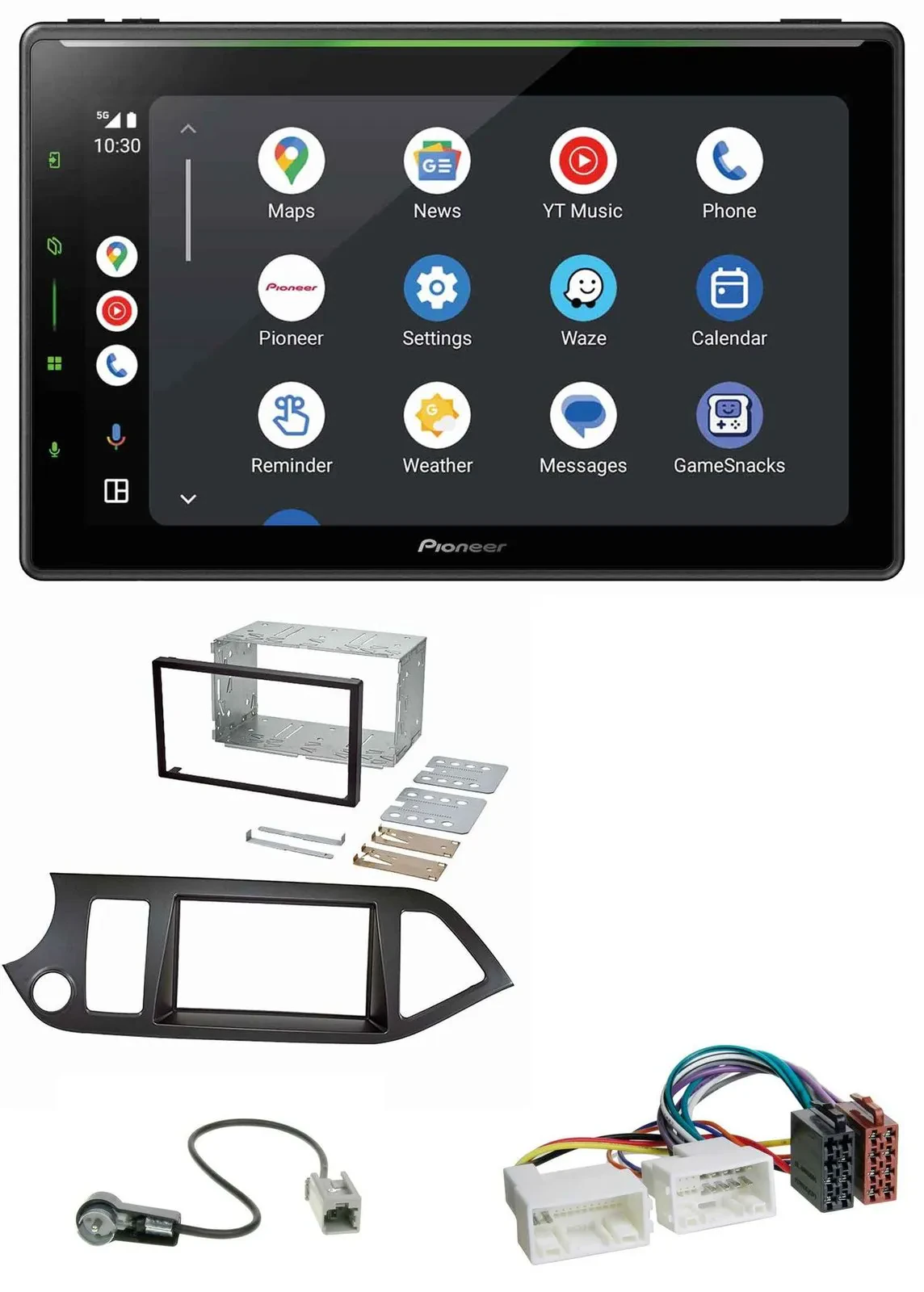 Pioneer 2DIN MP3 USB Bluetooth DAB Autoradio für Kia Picanto ab 11 Start-Stop