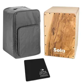 Sela SE-MC1 Cajon Maestro Olea mit Tasche und keepdrum Sitzpad