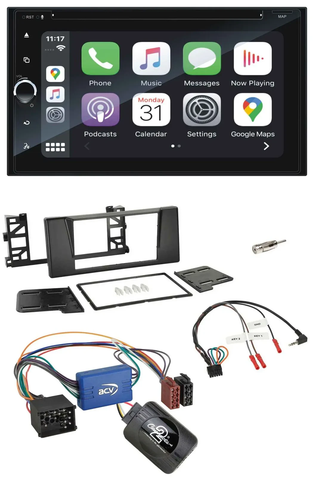 Blaupunkt DAB Lenkrad TMC Bluetooth USB 2DIN Navigation für BMW 5er E39 96-04 Ak