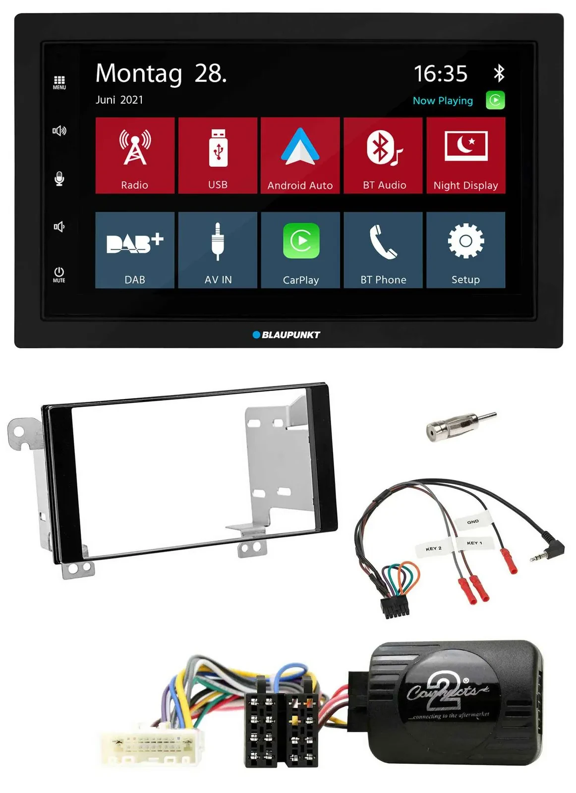 Blaupunkt Lenkrad Bluetooth DAB 2DIN USB Autoradio für Subaru ForesterSJ Impreza