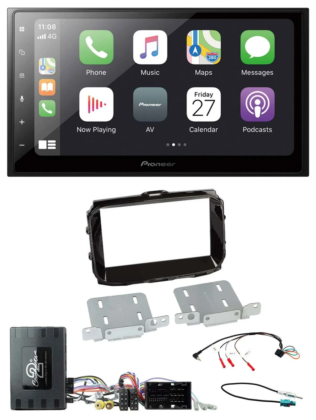 Автомагнитола для Alfa Romeo Giulietta (2014–2021) Pioneer 2DIN, Bluetooth, DAB, USB, поддержка управления с руля