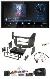 Автомагнитола Kenwood 2DIN, Bluetooth, USB, DAB, для Honda Jazz (с 2014), тёмно-серый