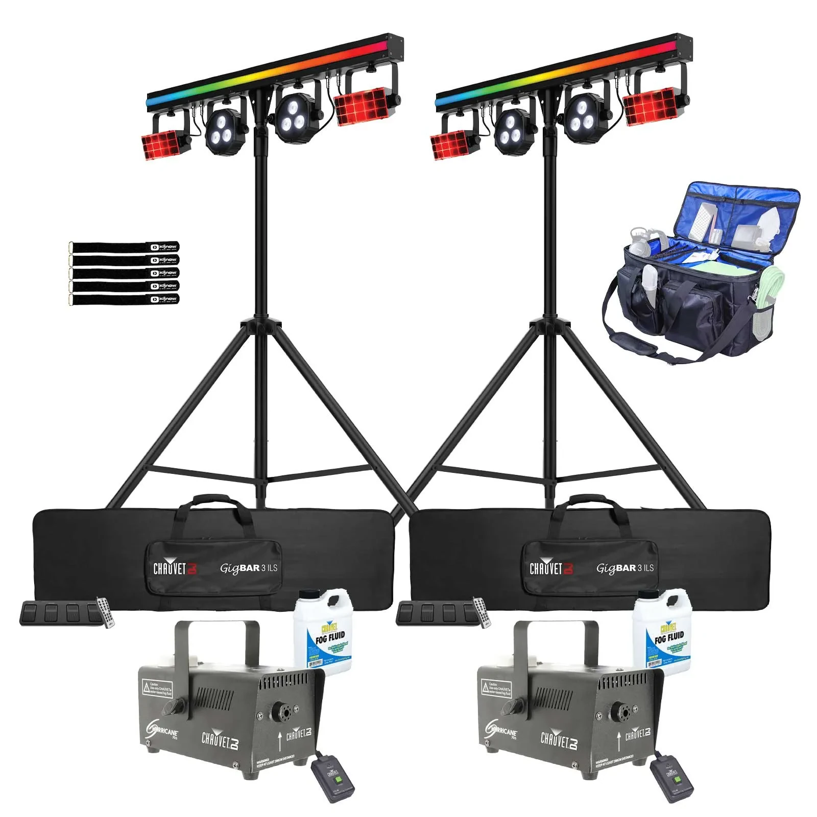 Chauvet DJ GigBAR 3 ILS 3-in-1 Derby Par Strip Effect Lighting Systems w Stan...