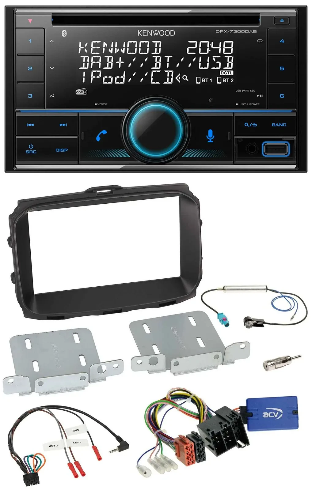 Kenwood CD 2DIN DAB USB Lenkrad Bluetooth Autoradio für Alfa Romeo Giulietta 201