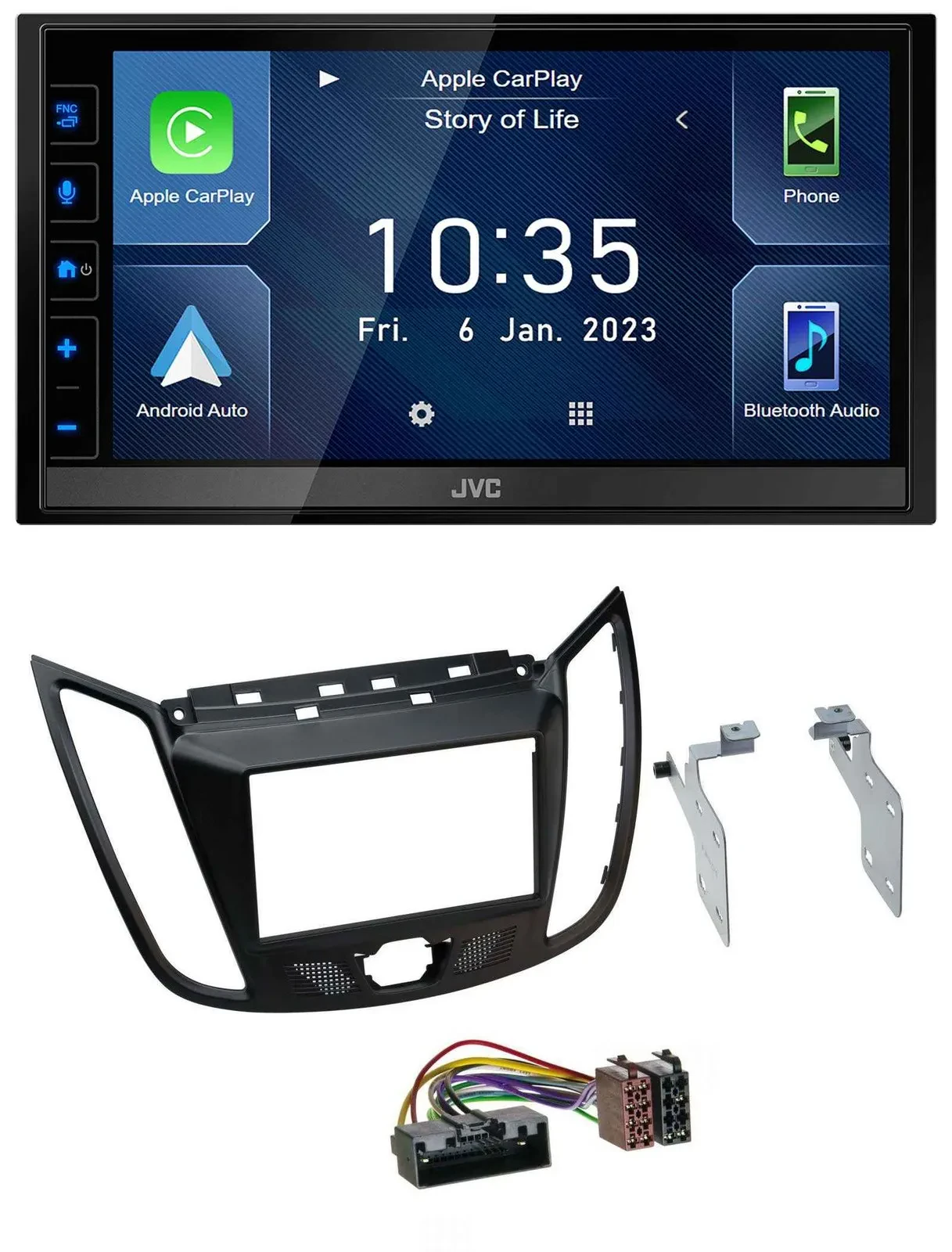 JVC DAB Bluetooth MP3 USB 2DIN Autoradio für Ford Kuga (DM2, ab 2013)