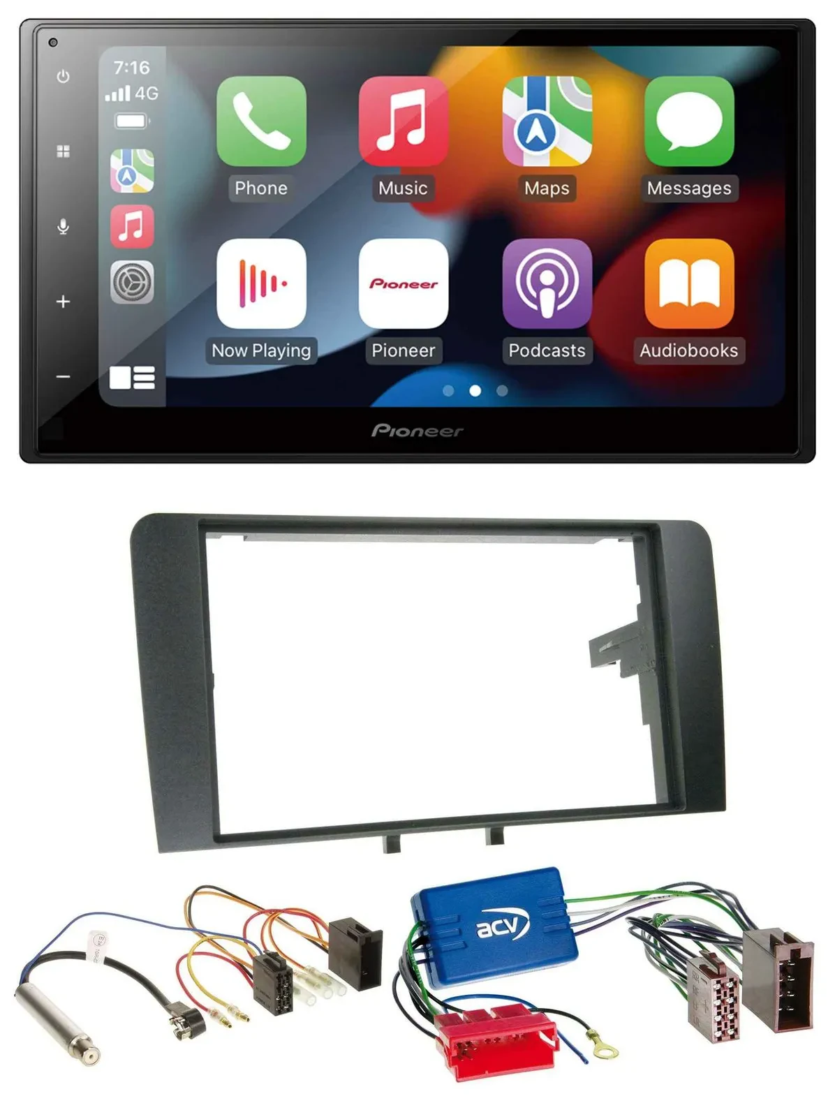 Pioneer DAB Bluetooth 2DIN USB MP3 Autoradio für Audi A3 8P 03-06 Aktivsystem IS