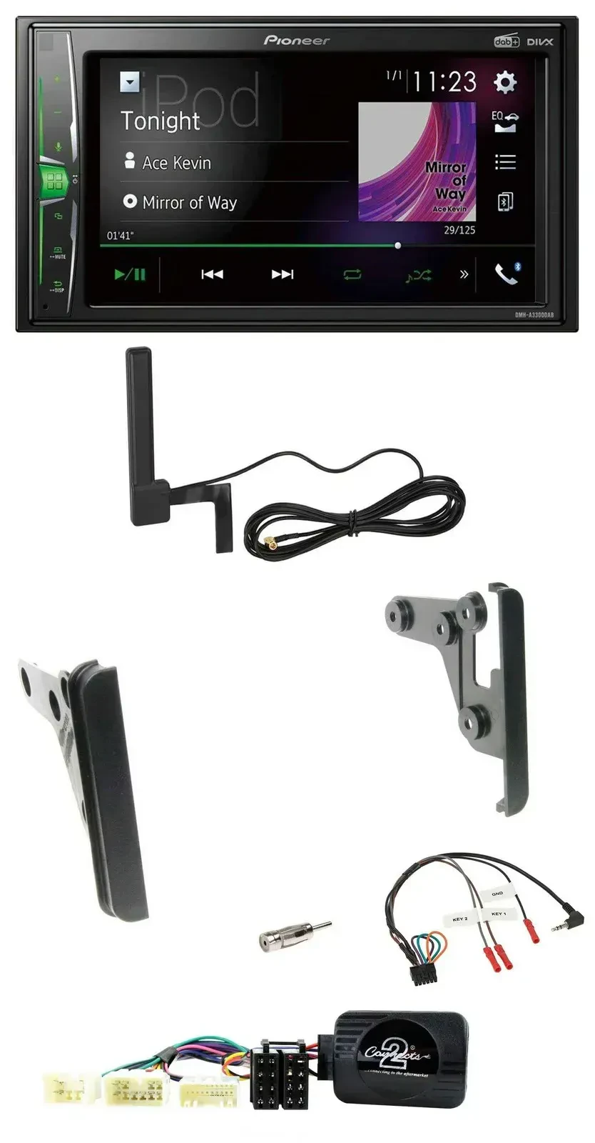 Автомагнитола для Toyota Yaris 2007–2010 Pioneer 2DIN, DAB, Bluetooth, MP3