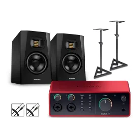 Звуковая карта внешняя Focusrite Scarlett 4i4 Gen 4 4x4 USB-C (набор) с ADAM Audio T5V, стойками и кабелями