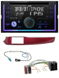 JVC MP3 USB 2DIN DAB Bluetooth CD Autoradio für Alfa Giulietta 10-13 rot glänzen