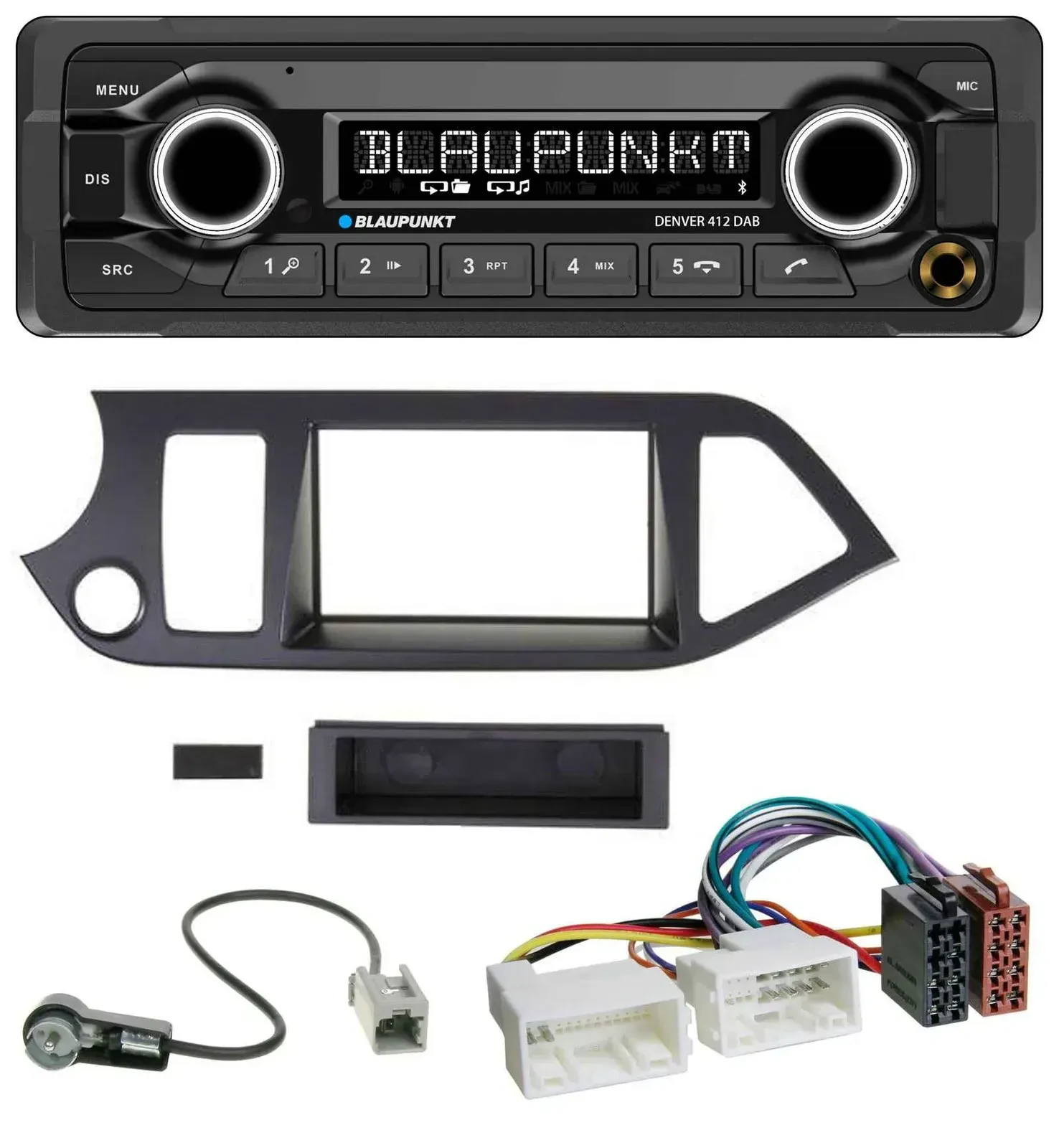 Blaupunkt Bluetooth DAB MP3 USB Autoradio für Kia Picanto ab 2011 Start-Stop
