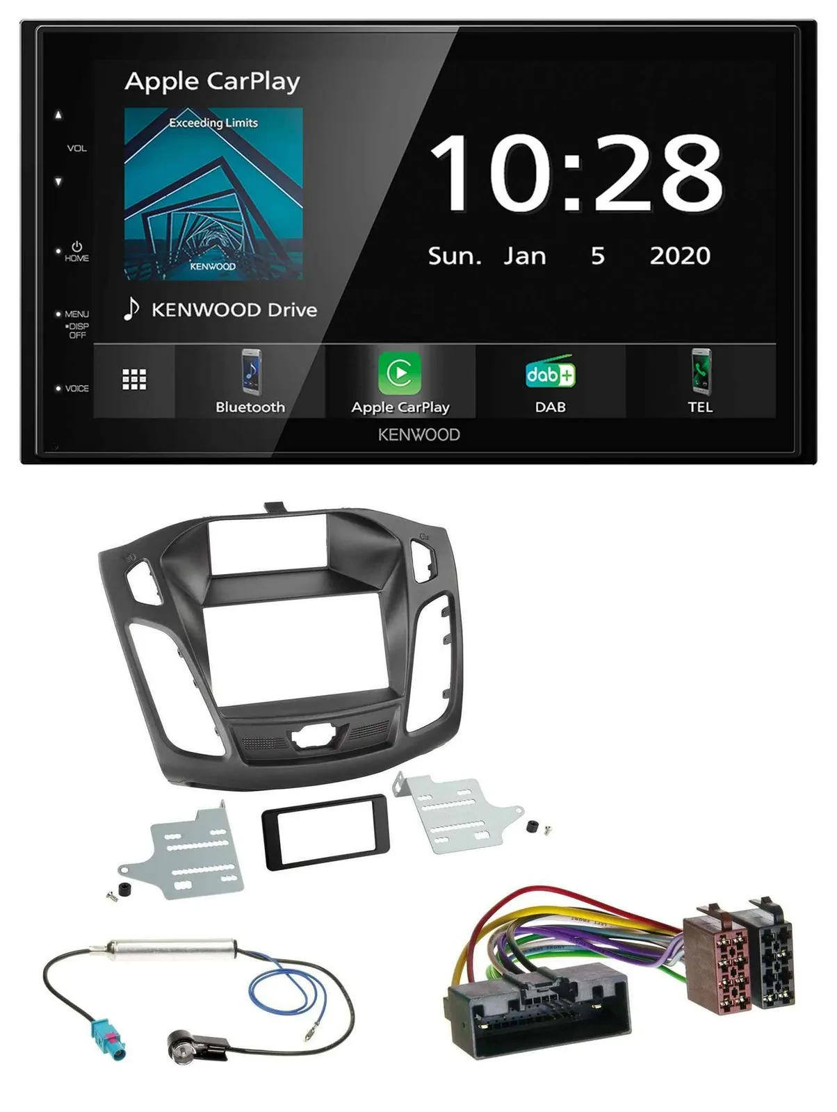 Kenwood Bluetooth MP3 DAB USB 2DIN Autoradio für Ford Focus (2011-2014)