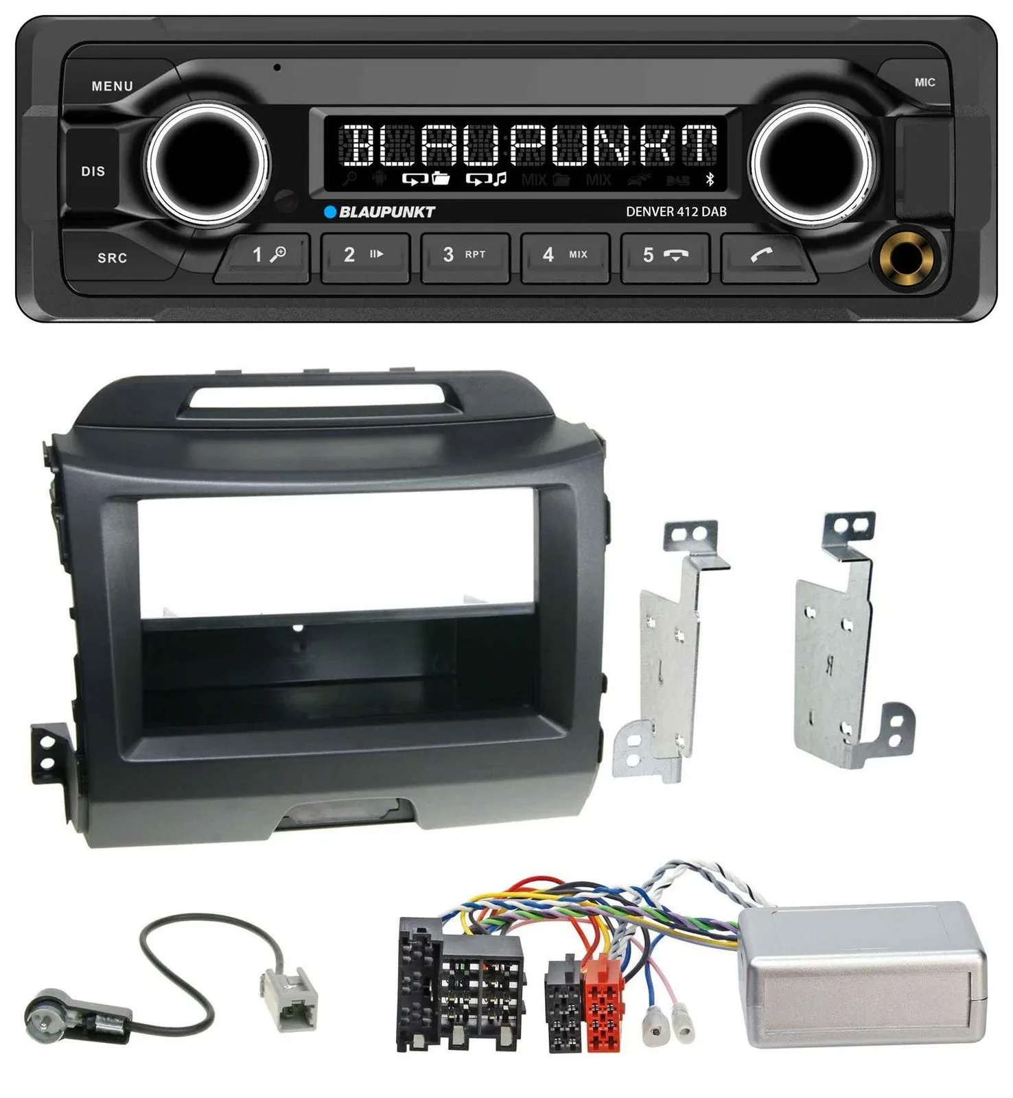 Blaupunkt Bluetooth DAB Lenkrad USB Autoradio für Kia Sportage 3 10-15 schwarz