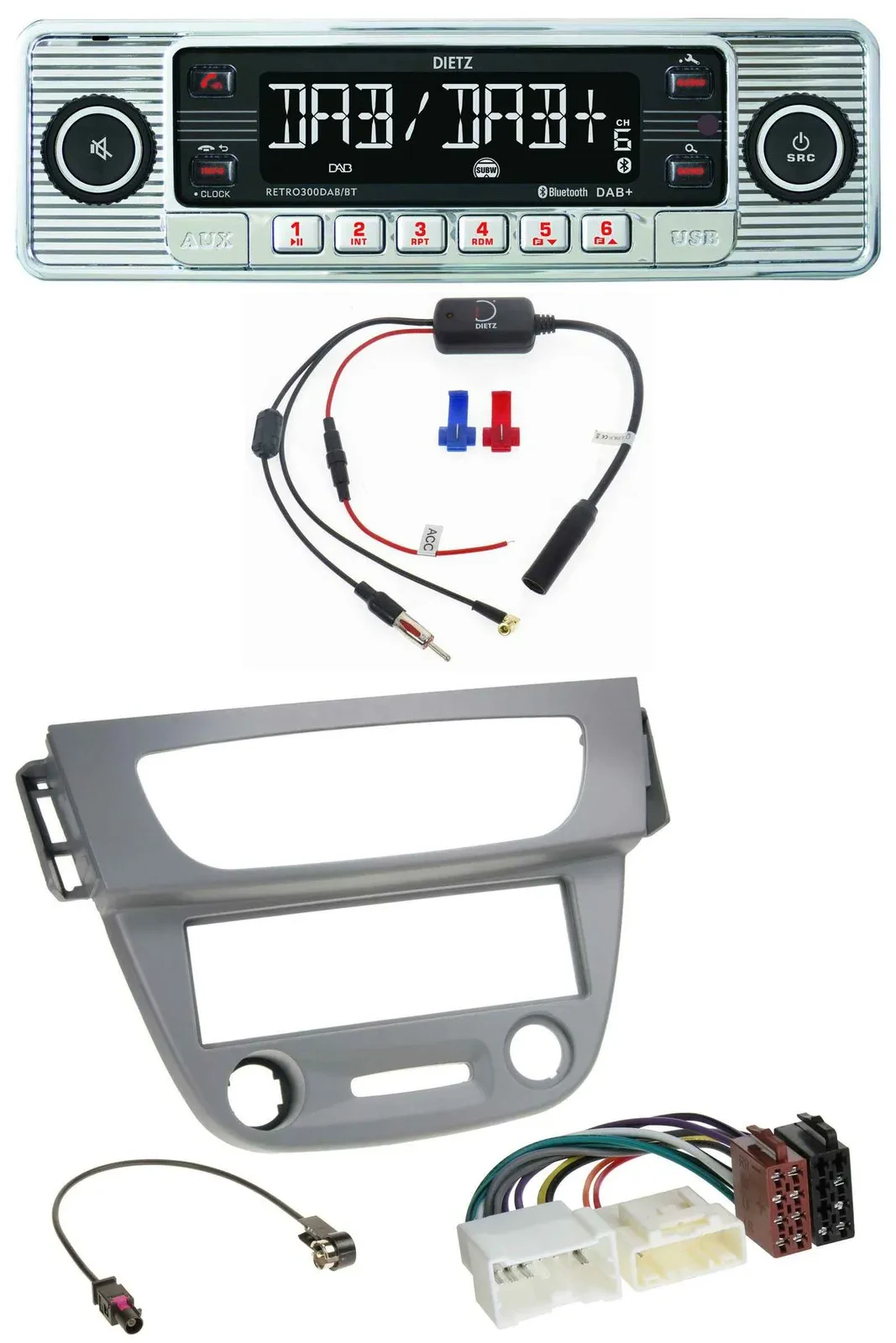 Dietz DAB USB MP3 Bluetooth Autoradio für Renault Megane 3 (12-14) - grau