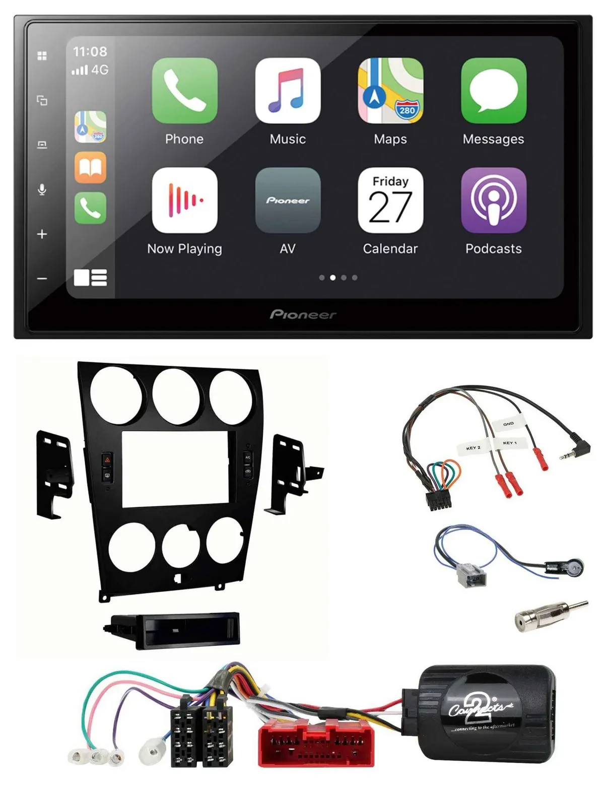 Pioneer Lenkrad Bluetooth DAB 2DIN USB Autoradio für Mazda 6 2006-2008