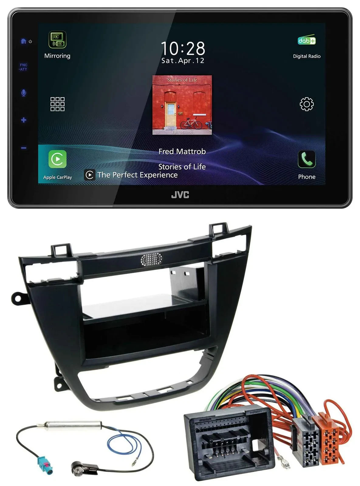 JVC DAB MP3 Bluetooth USB Autoradio für Opel Insignia 2008-2013 schwarz