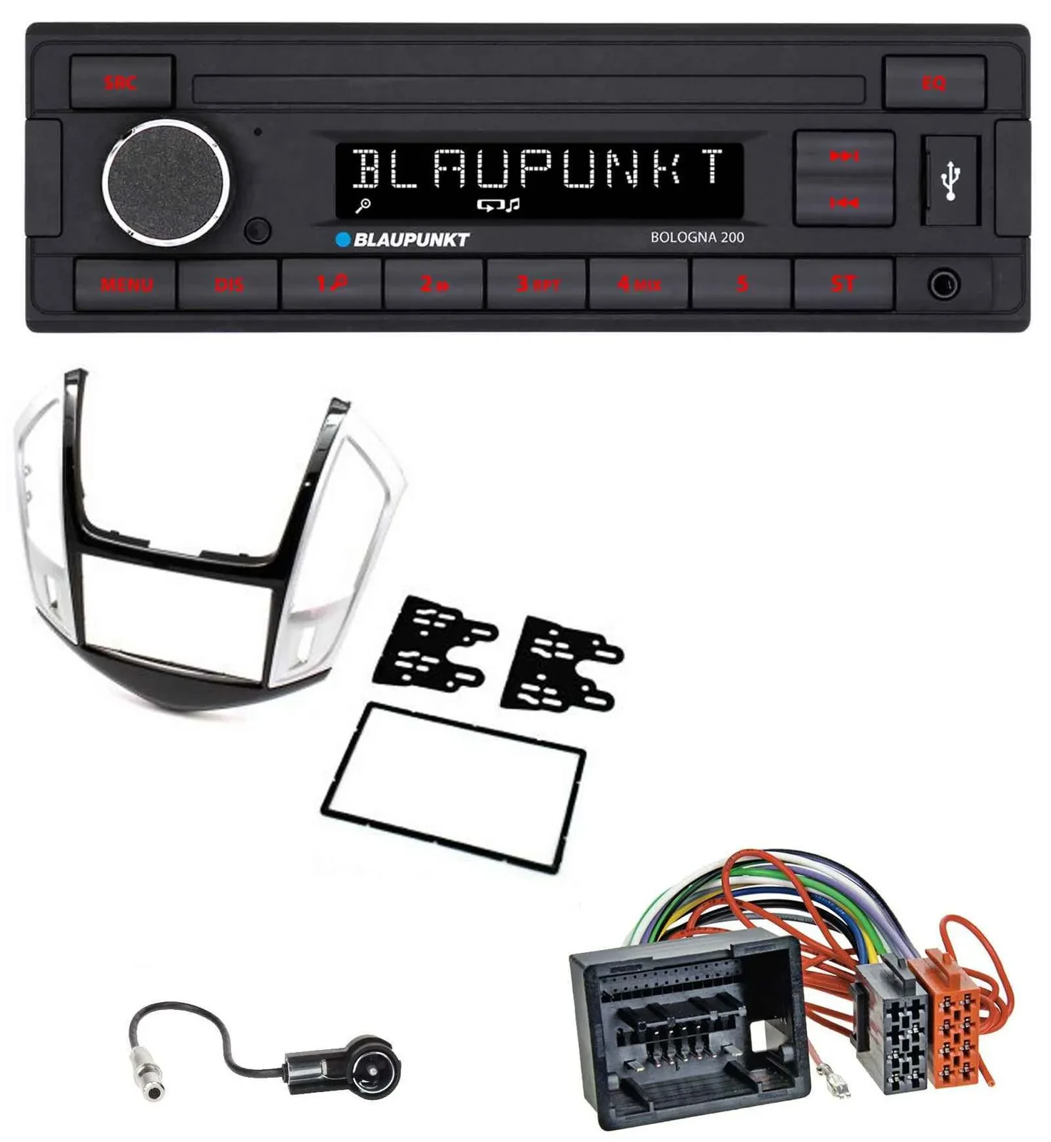Автомагнитола Blaupunkt 1DIN MP3/AUX/USB для Chevrolet Cruze (2011–2016) серебристая