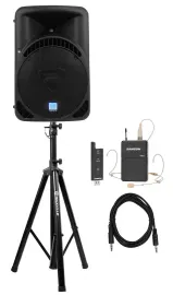 Rockville 15" Church Speaker Sound System w/ Headset Mic For Sermons, Speeches