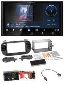Kenwood Bluetooth 2DIN USB DAB MP3 Autoradio für Fiat 500 ab 12 soft touch