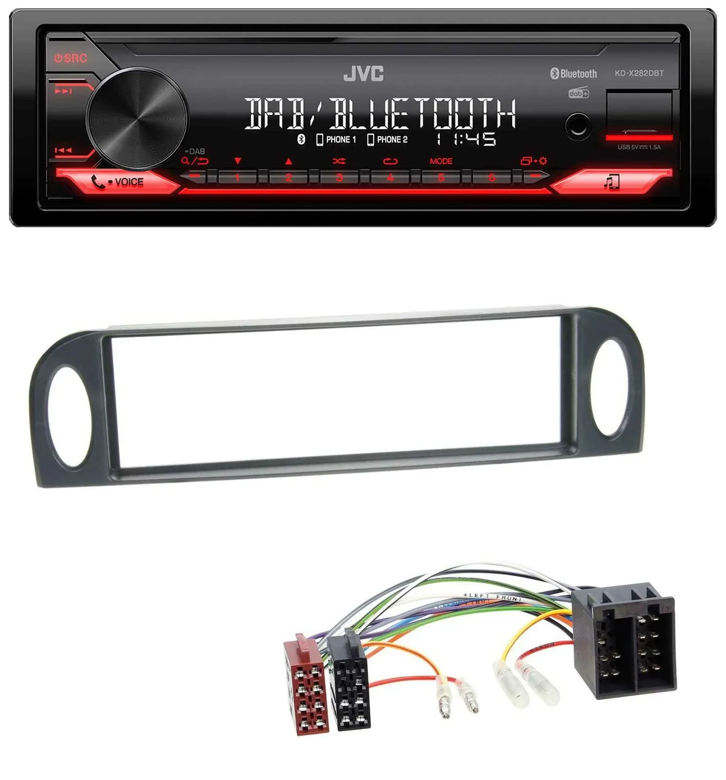 Автомагнитола для Citroen C5 (до 2004) JVC Bluetooth, USB, DAB, MP3