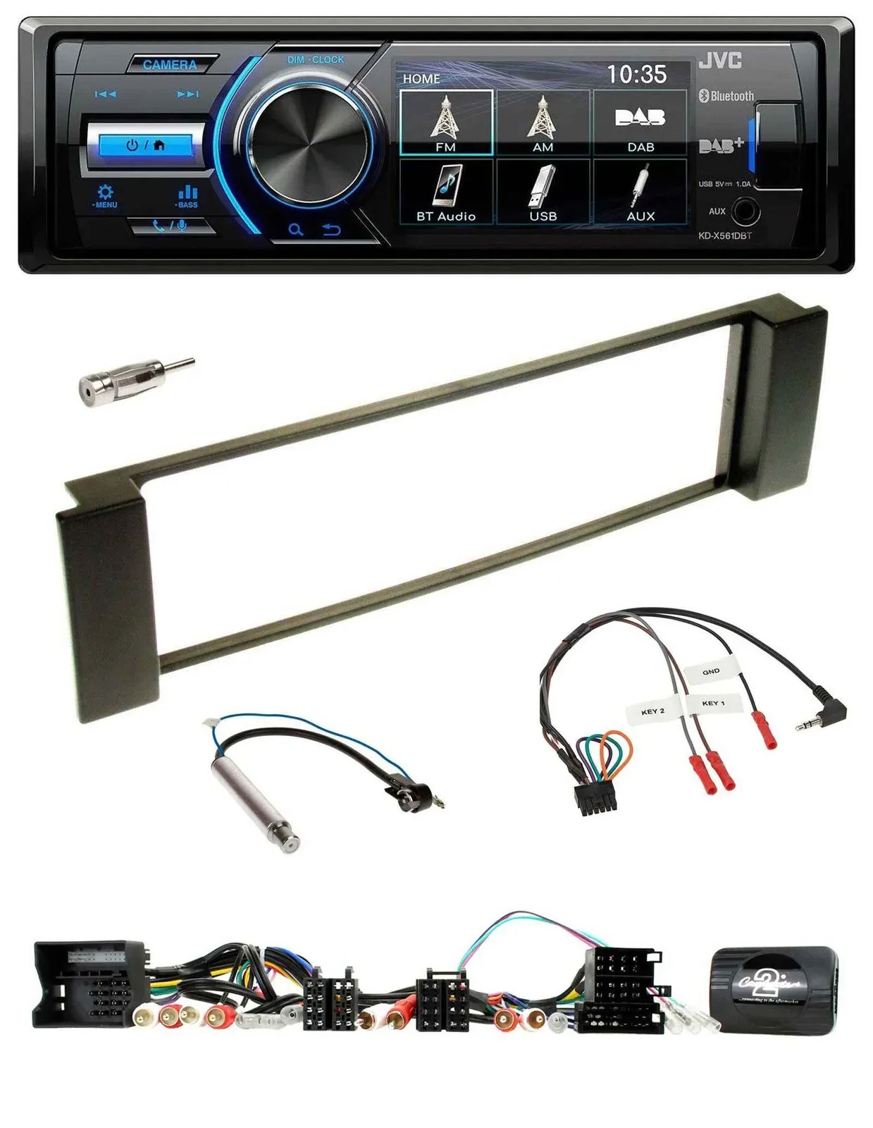 JVC Bluetooth Lenkrad USB DAB Autoradio für Audi A3 A6 Can-Bus 00-04