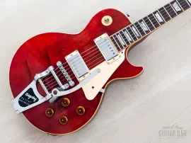 1975 Gibson Les Paul Deluxe Vintage Guitar Cherry, Humbucker Conversion w/ Case