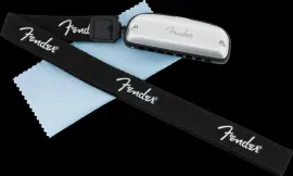 Fender Blues Junior 8-Hole Diatonic Harmonica, Key of A w/Cloth and Lanyard