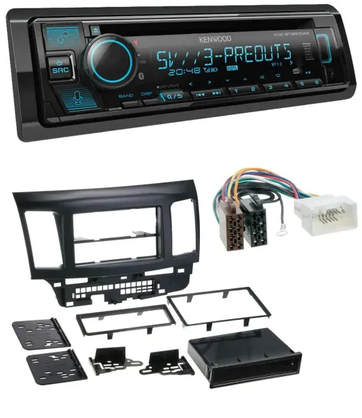 Kenwood Bluetooth USB CD MP3 DAB Autoradio für Mitsubishi Evo Lancer (ab 2008)
