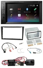 Автомагнитола Pioneer 2DIN DAB Bluetooth USB для Opel Corsa D, черная (stealth), поддержка кнопок на руле