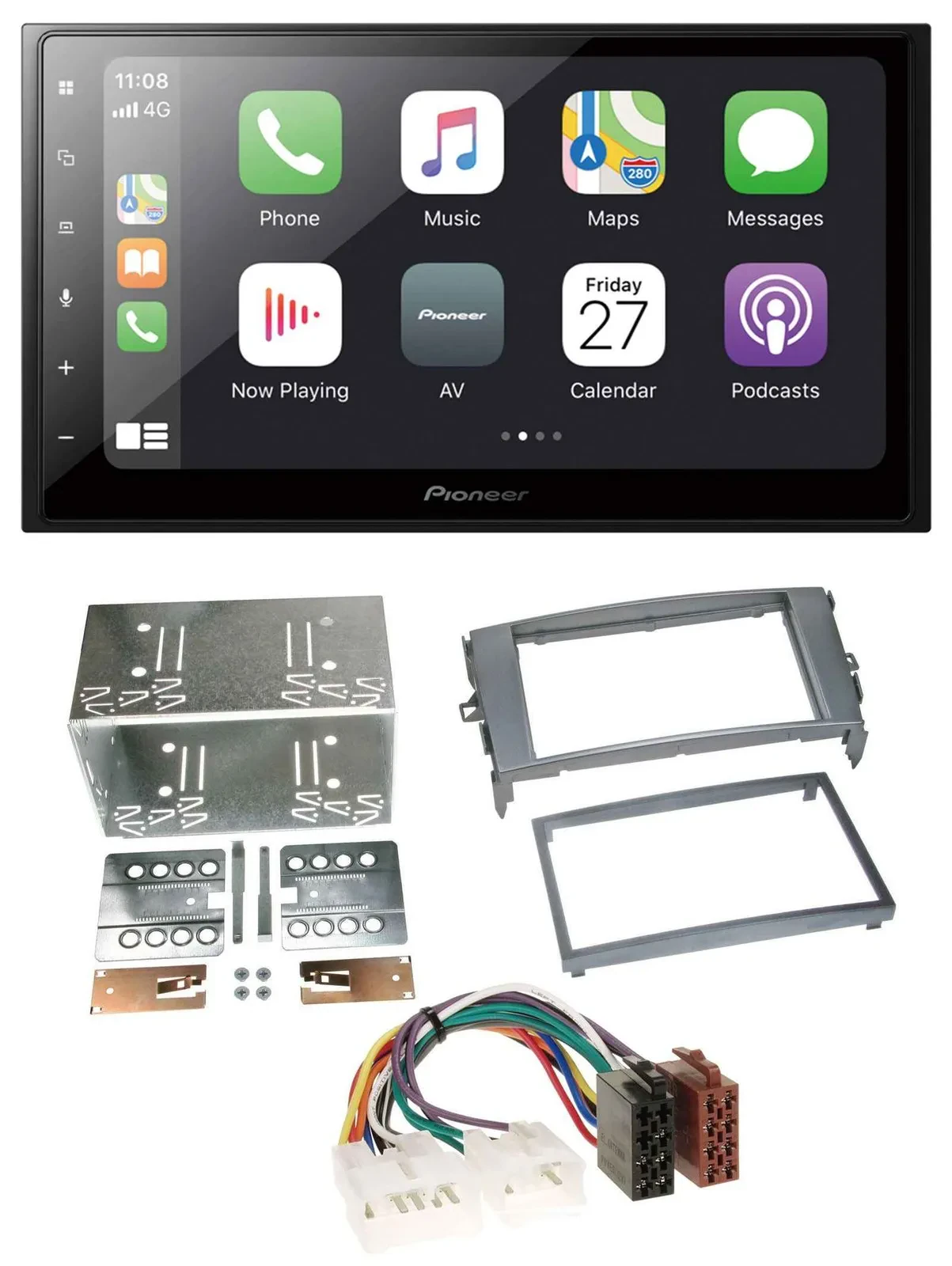 Pioneer MP3 Bluetooth DAB 2DIN USB Autoradio für Toyota Auris 07-12 anthrazit-gr