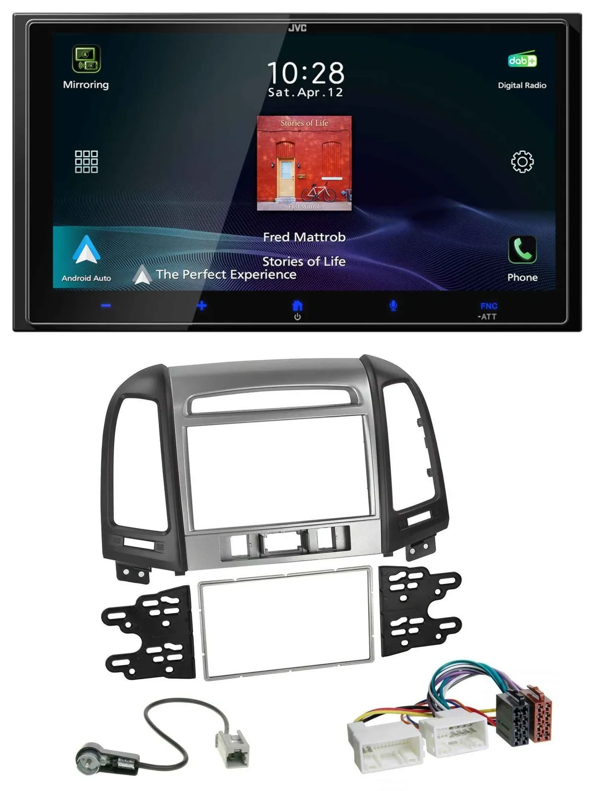 JVC USB Bluetooth 2DIN DAB MP3 Autoradio für Hyundai Santa Fe 3 Schalter 06-12