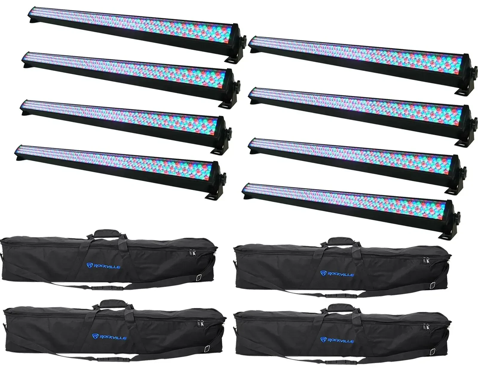 Светодиодный прибор Rockville ROCKSTRIP 252 LED DMX RGB с чехлом (4 штуки)