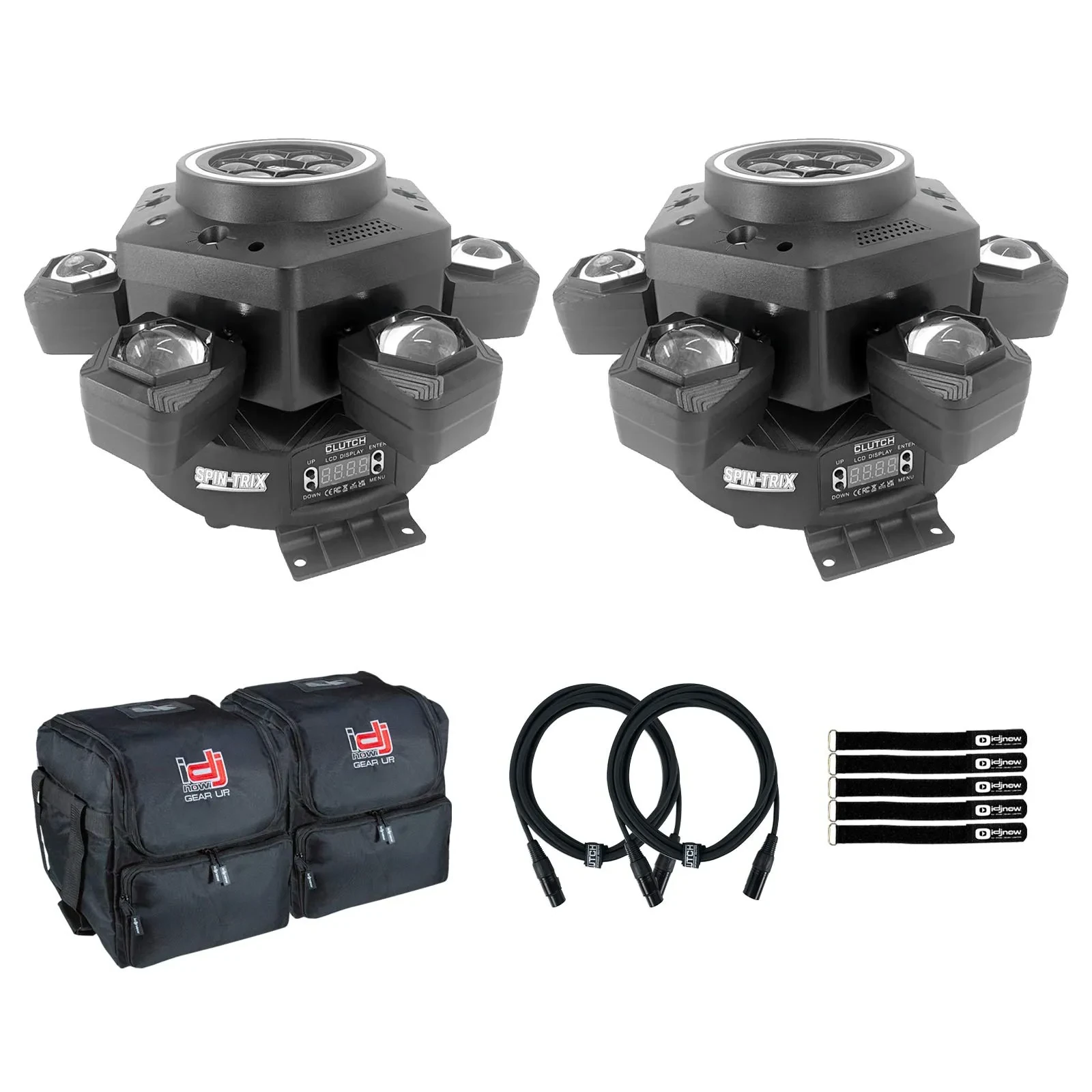 SPIN-TRIX 150W RGBW LED DMX Motion Beam Stage DJ Club Light Fixture Pair