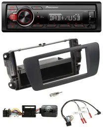 Автомагнитола для Seat Ibiza Pioneer 1 DIN, DAB, USB, совместима с управлением на руле, чёрная