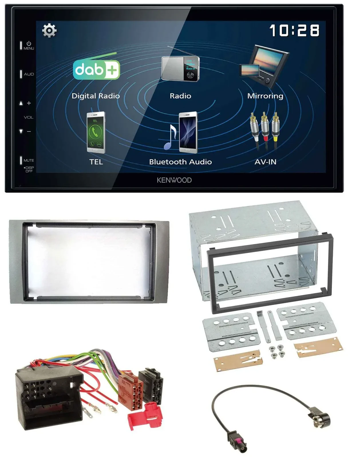 Kenwood 2DIN Bluetooth MP3 USB DAB Autoradio für Ford Galaxy Focus C-Max S-Max 0